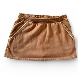 PINK Victoria’s Secret Brown Fleece Lounge Skort Elastic Waist Size L